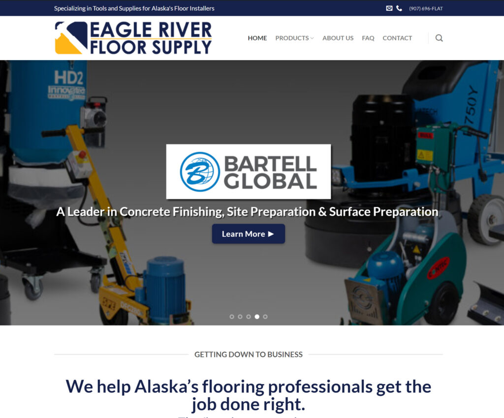 Eagle River Flooring of Alaska flooring installation supplies and equipment to support Alaska floor installers and commercial building projects in Alaska